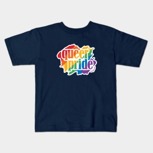 Queer Pride Painted Rainbow (dark colors) Kids T-Shirt